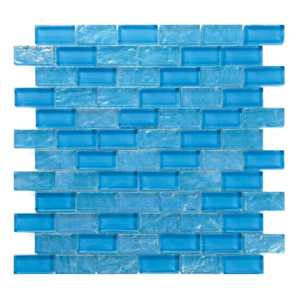 Osaka Sky Blue Glass Mosaic 1x2 | Faber CNK Stone